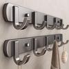 Aluminum Alloy No-Drill 5-Hook Adhesive Wall Hanger