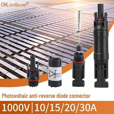 MC4 Photovoltaic Solar Panel Anti-Backflow Diode Connector, IP67 Waterproof, Male/Female