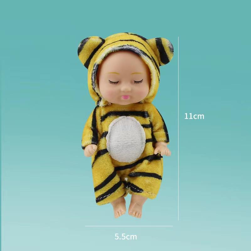 11cm Mini Sleep Baby Doll Fashion Simulation Rebirth Dolls Mini Cute Doll Cartoon Animal Kids Toy for Children Birthday Gift
