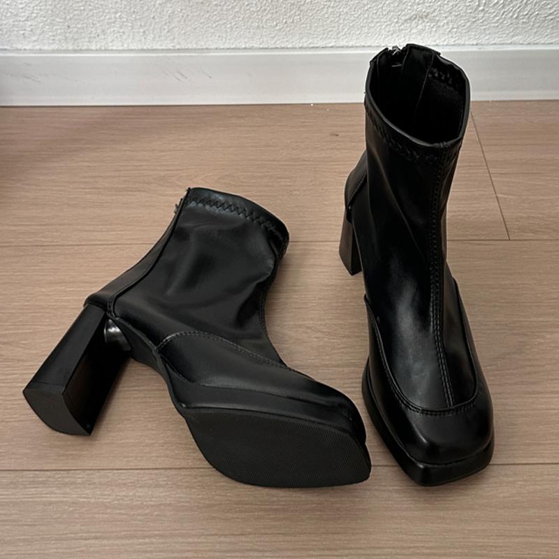 Women's Ankle Boots High Heels Fashion Shoes Designer Chunky Luxury Winter Boots  Pumps New Dress Party Mujer Chelsea Botas