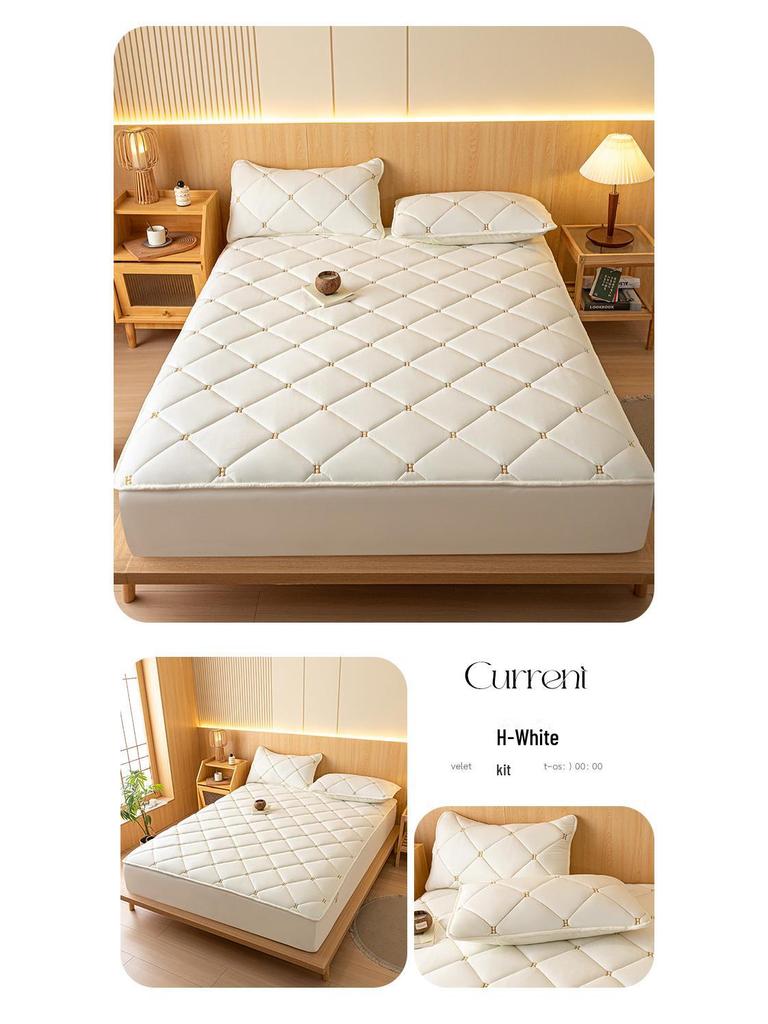 Embroidered Quilted Non-Slip Mattress Protector for Simmons - Single Thickened Sheet
