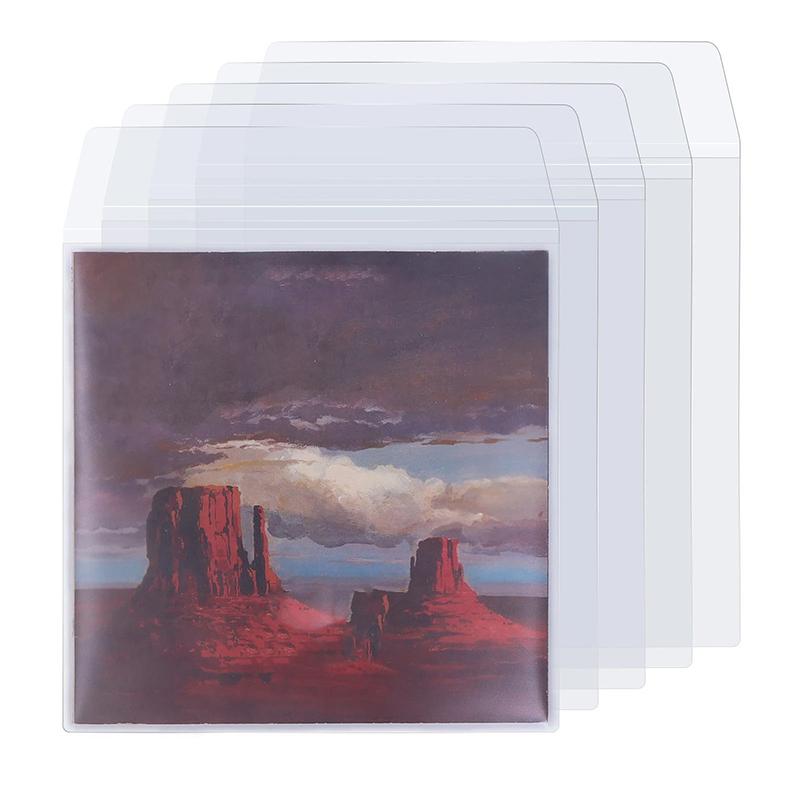 5Pcs 7/10/12 Inch Pvc Thicken Record Protective Sleeves Lp Vinyl Records Outer Sleeves Reusable Flat Open Top Bag Cover