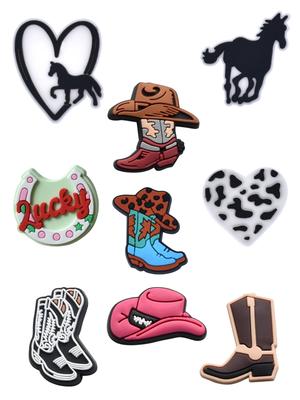 Jibbitz Cowboy Texas West Country Western Horse Hat Boot Jibbitz 9 Pcs Accessories Crocs Decoration