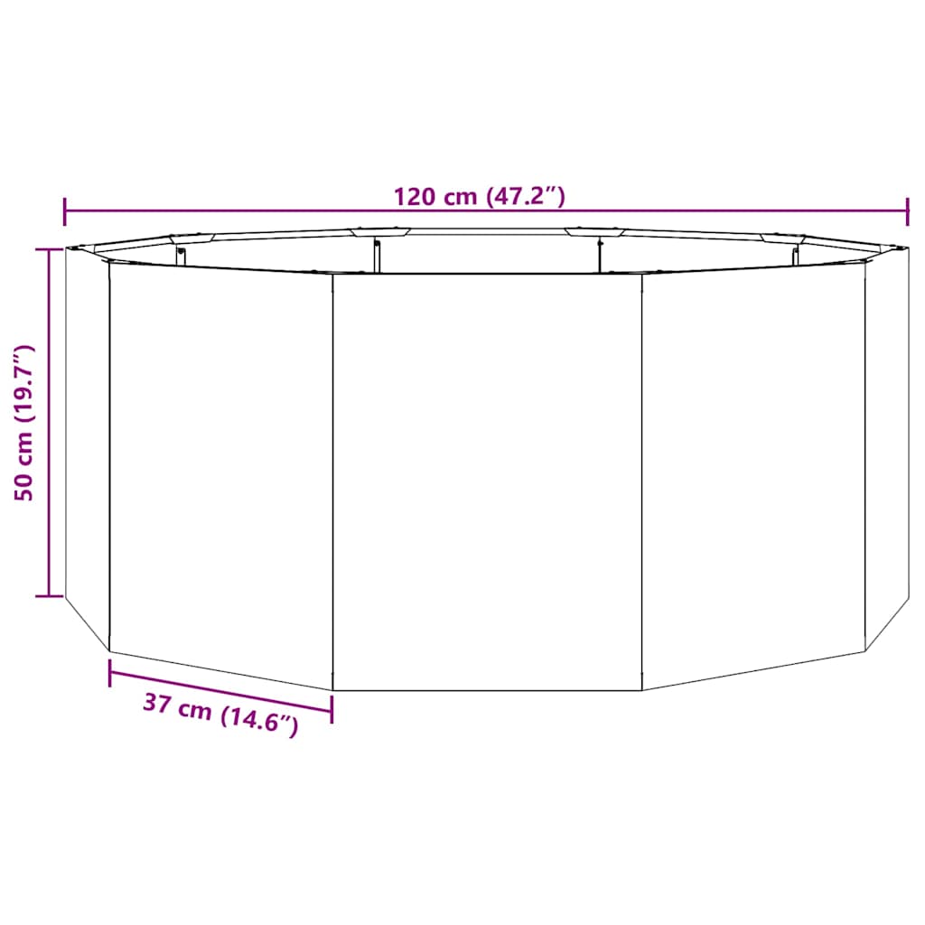 Plant Pot Olive Green 120 X 120 X 50 Cm Steel