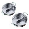 High Quality 32cm 34cm Divided Hot Pot Cookware Cooking Pot For Simultaneous Cooking Two Flavor On Induction Stove