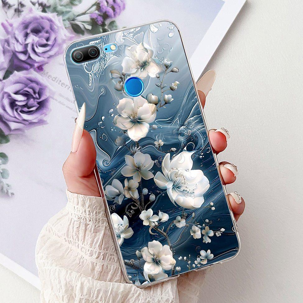 Clear For Honor 9 Lite Case Cute Cat Fashion Flowers Funny Painted Back Cover For Honor 9Lite Phone Case LLD-L21 LLD-L31 LLD-L11
