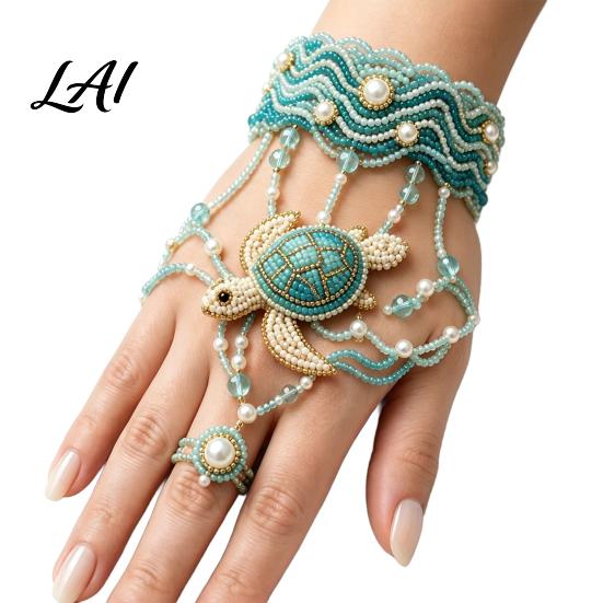 Handmade Beaded Cuff Set DIY Bracelet Kit Bead Weaving Jewelry Kit with Pattern Guide Adjustable Unique Personalized Accessory Hand Chain Craft for