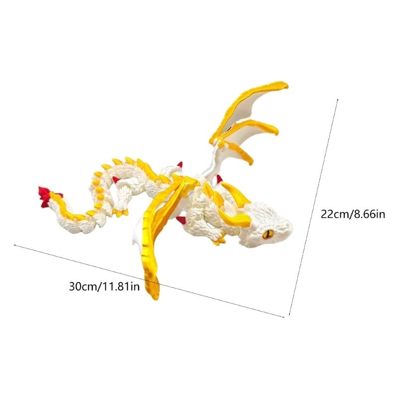 Friendly Plastic Large Horn Dragon Figurine 3D Printed Safe Table Decoration Lightweight Art Piece for Kids Christmas Gift