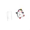 Minimalist Clear Acrylic Side Table NightStand with Cartoon Penguin Wooden Wall Clock Modern Bedside