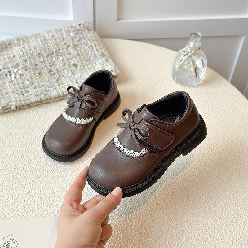 Girls Mary Jane Shoes Bow Princess Shoes Student Soft Sole Versatile Leather Shoes