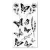 1/6pcs Black Butterfly Fake Tattoo Waterproof Temporary Tattoo Stickers Leg Arm Hand Foot Body Arts Magic Flower Texture Sticker