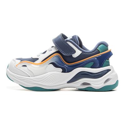 Li Ning Kids Sports Lifestyle Series Synthetic Leather Comfortable Round Toe Wear-Resistant Low-Top Casual Shoes Kids Casual Shoes YKNU096-13