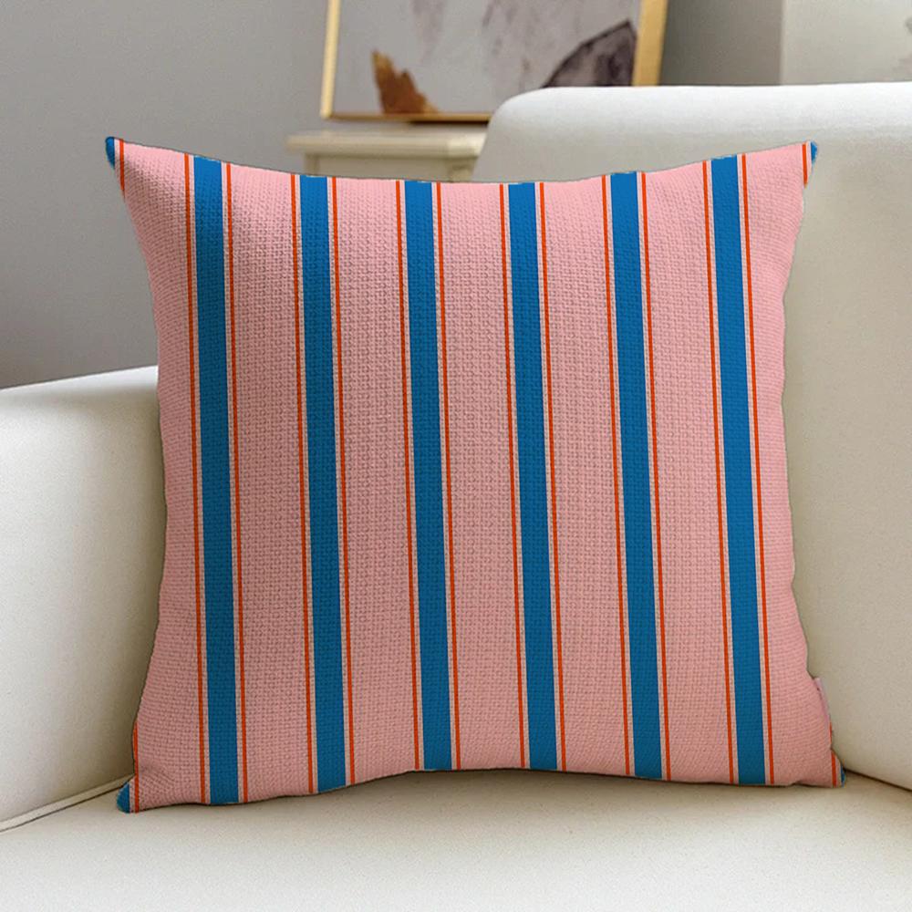 S-Stripes Cushion Cover Cushion Cover Pillowcase, Anti-Mite Invisible Zipper, Linen Sofa Cushion