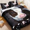Farmhouse Animal Cow Three-piece Quilt Cover Cow Digital Printing Bedding Set Bed Cover
