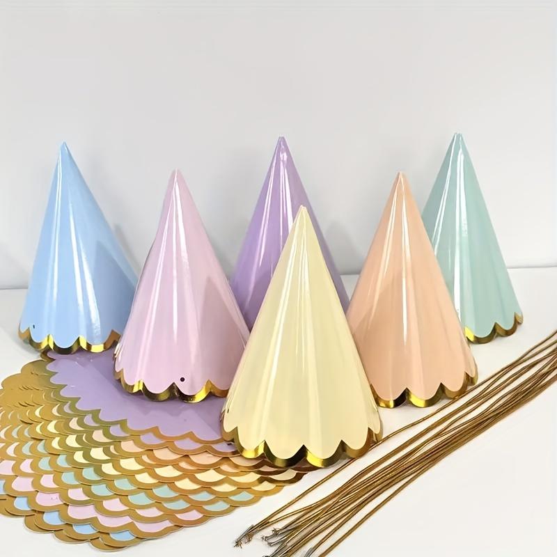 10 pieces Colorful birthday party hats | Embroidered lace cone-shaped hats, suitable for birthday parties and festivals