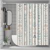 1Pc Floral Pattern Shower Curtain With Hook, Bathroom Partition, Bathroom Accessories, Home Decoration