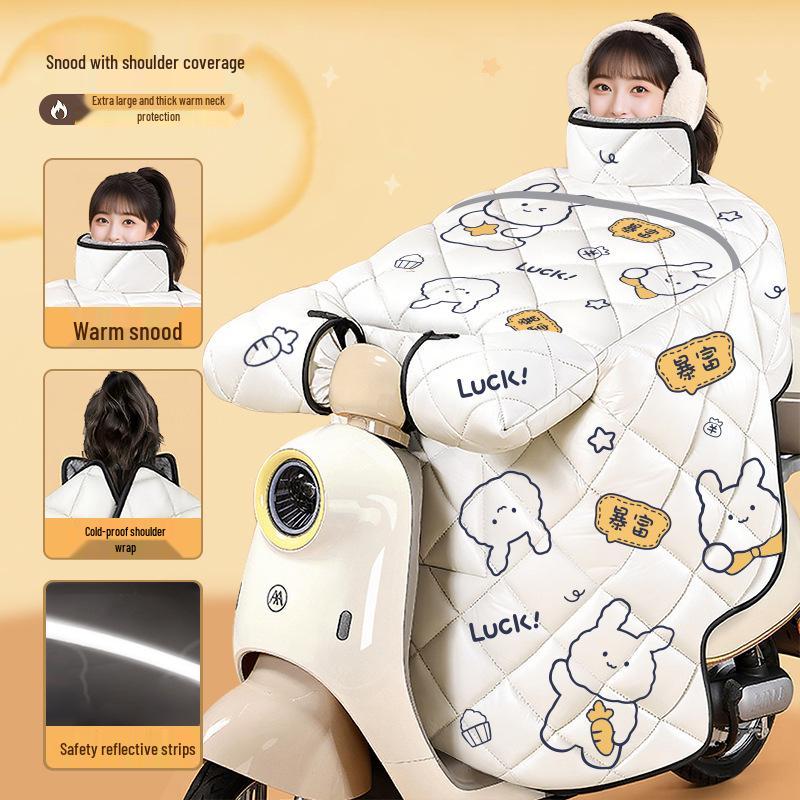 Universal All-Season Windproof Electric Vehicle Windshield with Thick Winter Fleece