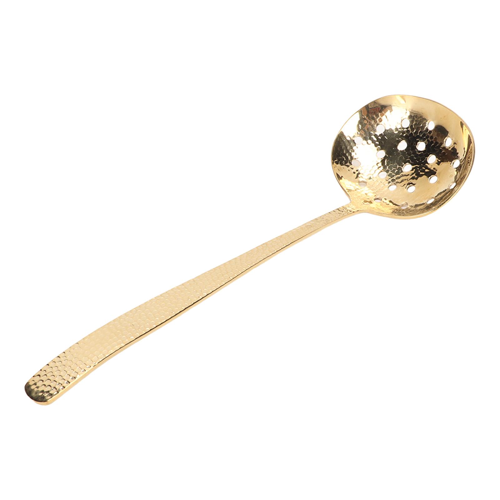 

Soup Ladle Durable Brass Elegant Bright Gold Color Balanced Weight Multifunction Ladle Spoon for Home Kitchen Cooking