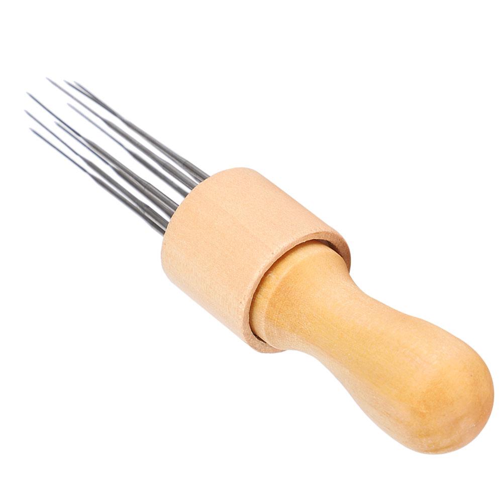 Outil professionnel de feutrage à l'aiguille à 8 aiguilles Portable Manche en bois DIY Aiguille de feutrage