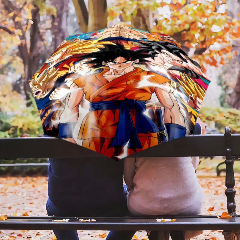1 PC Automatic Folding Umbrella - Dragon Ball Z Pattern Portable Foldable Design With 8 Ribs Christmas Birthday Gifts