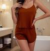 Elegant Satin Chiffon Women's Summer Pajama Set: Sexy Camisole & Shorts Two-Piece