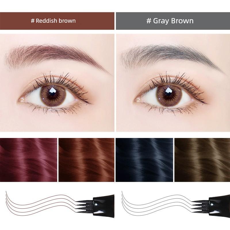 Four Fork Eyebrow Pencil Waterproof Long Lasting Fadeless Distinct Look Wild Eyebrow Cable Nature Eyebrow Thrush Gadget Girls and Boys