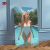 Retro Metal Tin Sign 8x12 Inch Vintage Wall Art, Bikini Girl Poolside Iron Poster For Bar Cafe Bedroom Decor