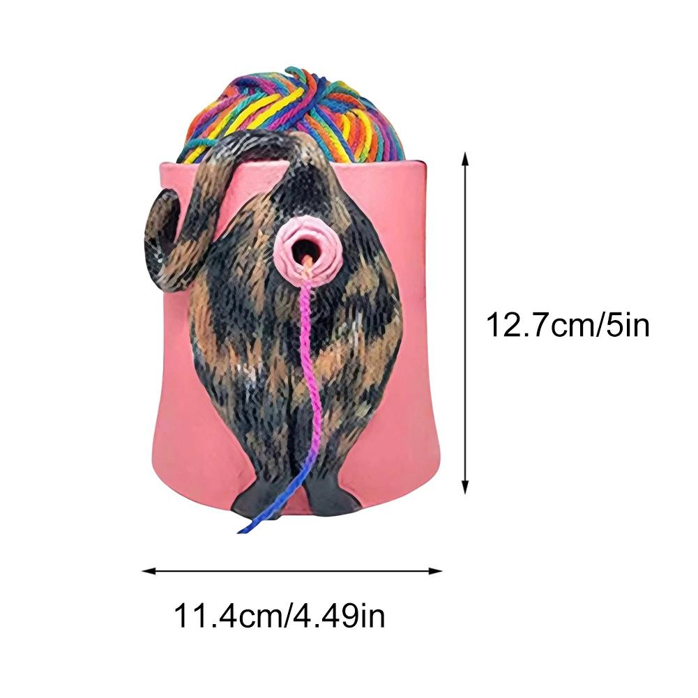 With Handmade Holes Woolen Knitting Storage Basket Wooden Yarn Bowl Wool Holder Organizer Knitting Crochet Weaving Tools