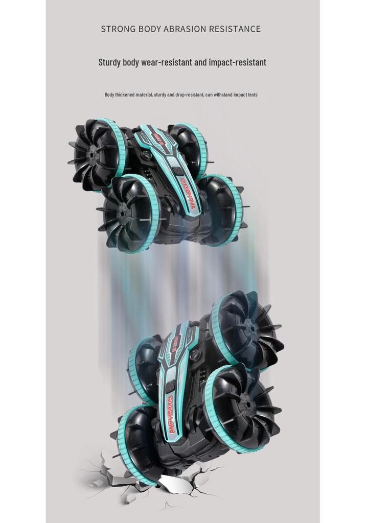 Amphibious Remote Control Stunt Car - Double-Sided Land & Water Toy Vehicle