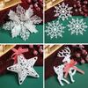 5pcs Bling Christmas Snowflake Flakes Deer Christmas Tree Decor Window Ornaments  Party Supply