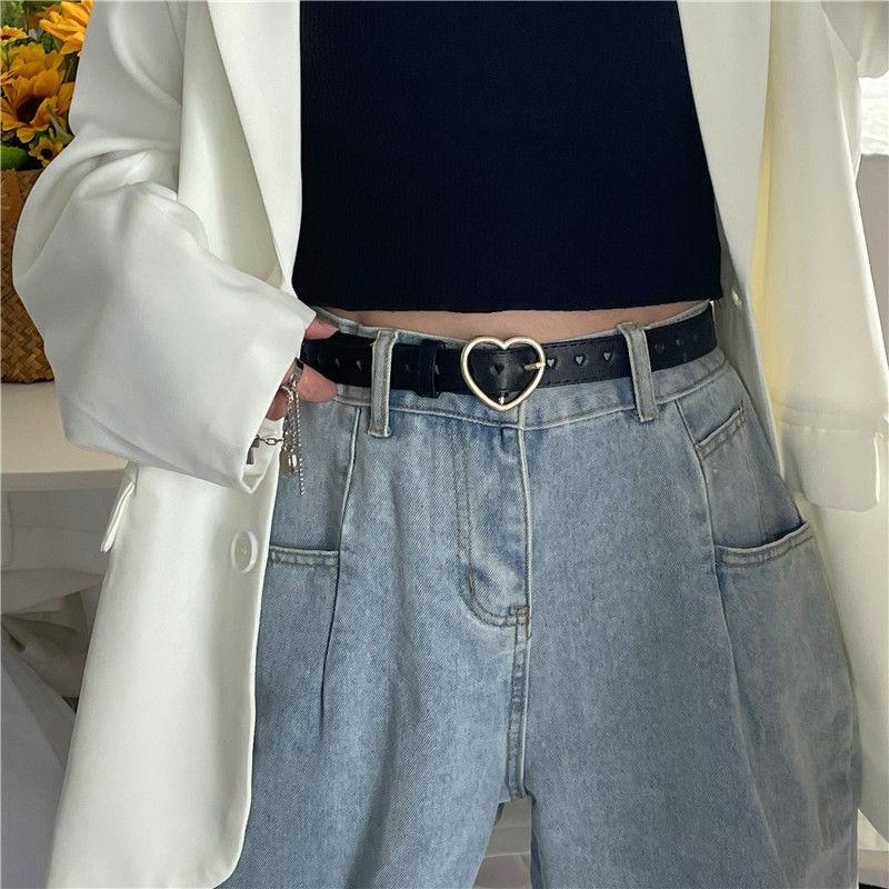 

Heart Adorable Cutout Adjustable Belt In Black Brown And Coffee For Stylish Students чорний