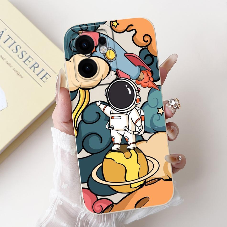 For OPPO Reno13 F 4G 5G Reno13 Pro Cute Cartoon Astronaut Cat Phone Case Reno 13F 13 13Pro Soft Silicone Shockproof Cases
