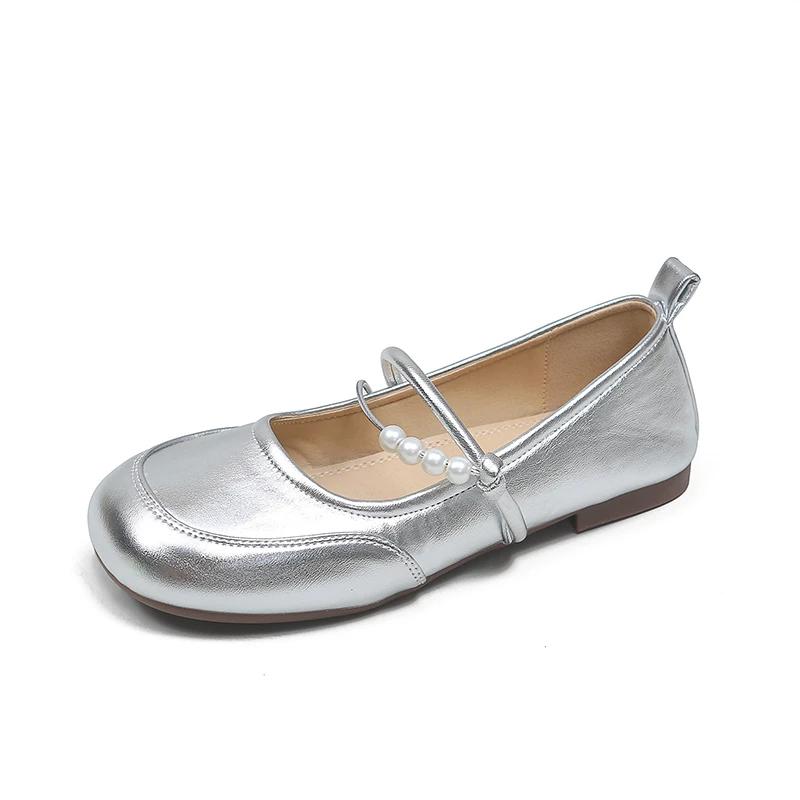 Fashion Shoes for Women 2024 Brand Slip-on Women's Flats Fashion String Bead Dress Flats Women Hot Sale Square Toe Flat Low Heelszapatos