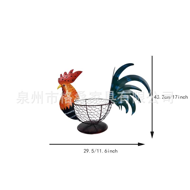 Vintage Egg Basket with Hen Design - Kitchen Storage for Garlic Snacks - Decorative Counter