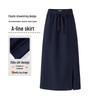Snowforte Elegant High-Waisted A-Line Split Midi Skirt