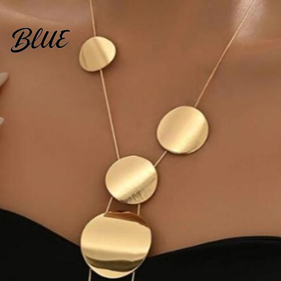 Detailliertes Design Halskette Disc Choker für Damen Vintage Fransen Münze