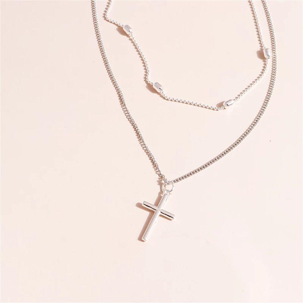 Pure Silver Capas Doble Forma Chicas Collar Esteticismo Diamantes Collar y Plata Pure Silver Capas Doble Forma Chicas Collar Esteticismo Diamantes Collar y Plata