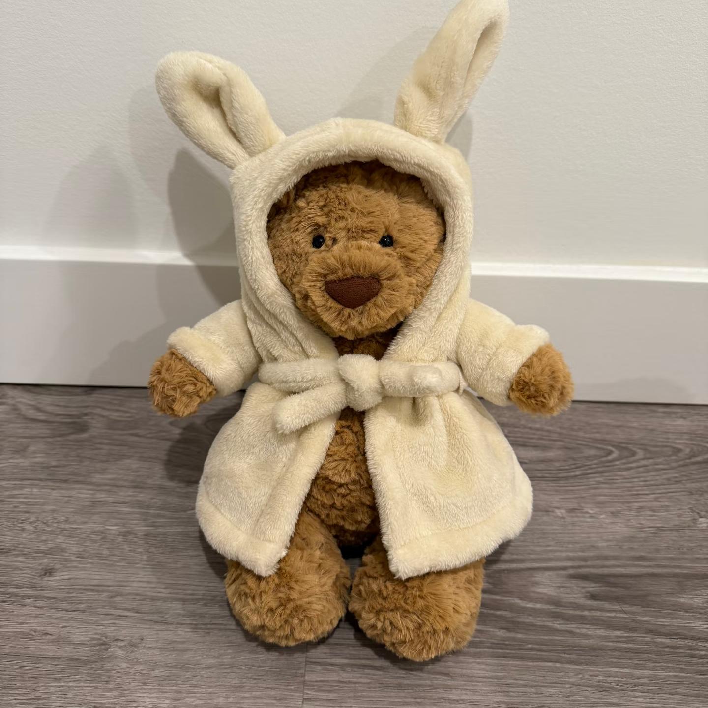 JC Cute Bathrobe Bear 28cm Super Soft Plush Toy 28-56cm Children s Stuffed Teddy Bear Anime Character Comforter 28CM