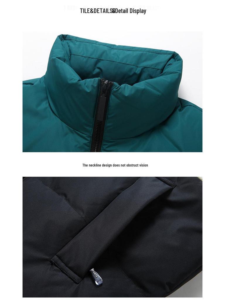 Unisex Winter Windproof Jacket - 90% White Duck Down, Thickened & Warm, Trendy National Standard Design