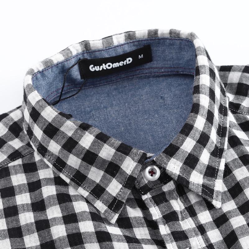 Jarní podzimní kostkovaná košile Muži Klasická móda 100% bavlna Vysoce kvalitní košile Muži Dlouhý rukáv Běžné Podnikání Pánské košile