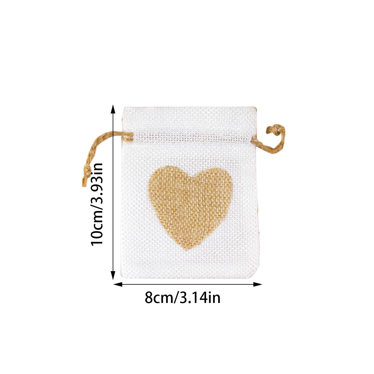 

10/20pcs Natural Burlap Gift Drawstring Bags Heart Linen Jute candy gift packaging bag wedding Pouches for guest birthday party 8x10cm