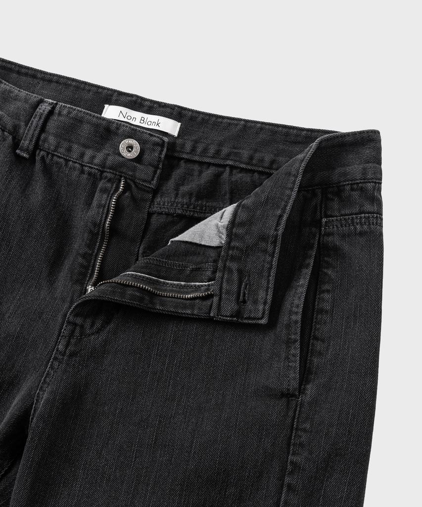 NONBLANK Garment-Dyed Curved Denim Pants_Dark Grey
