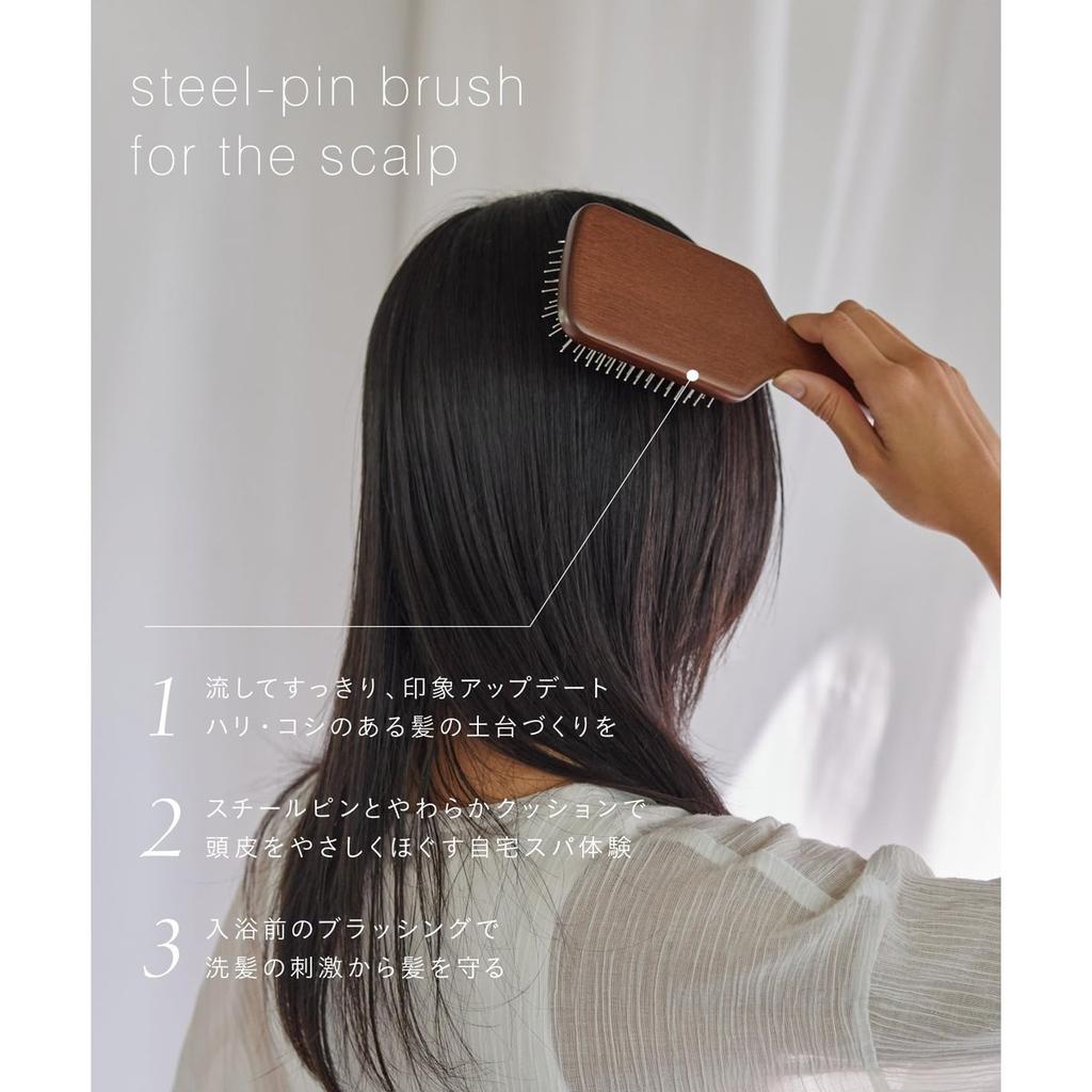 John Masters Organics Scalp Steel Pin Brush, Massage Hair Brush for Tension Relief and Head Spa Care