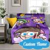 Custom Name Friendship Adventures OddParents Blanket bed sofa Blanket Flannel Blanket for Camping, Hiking, Picnic Essentials,gift for Fan family