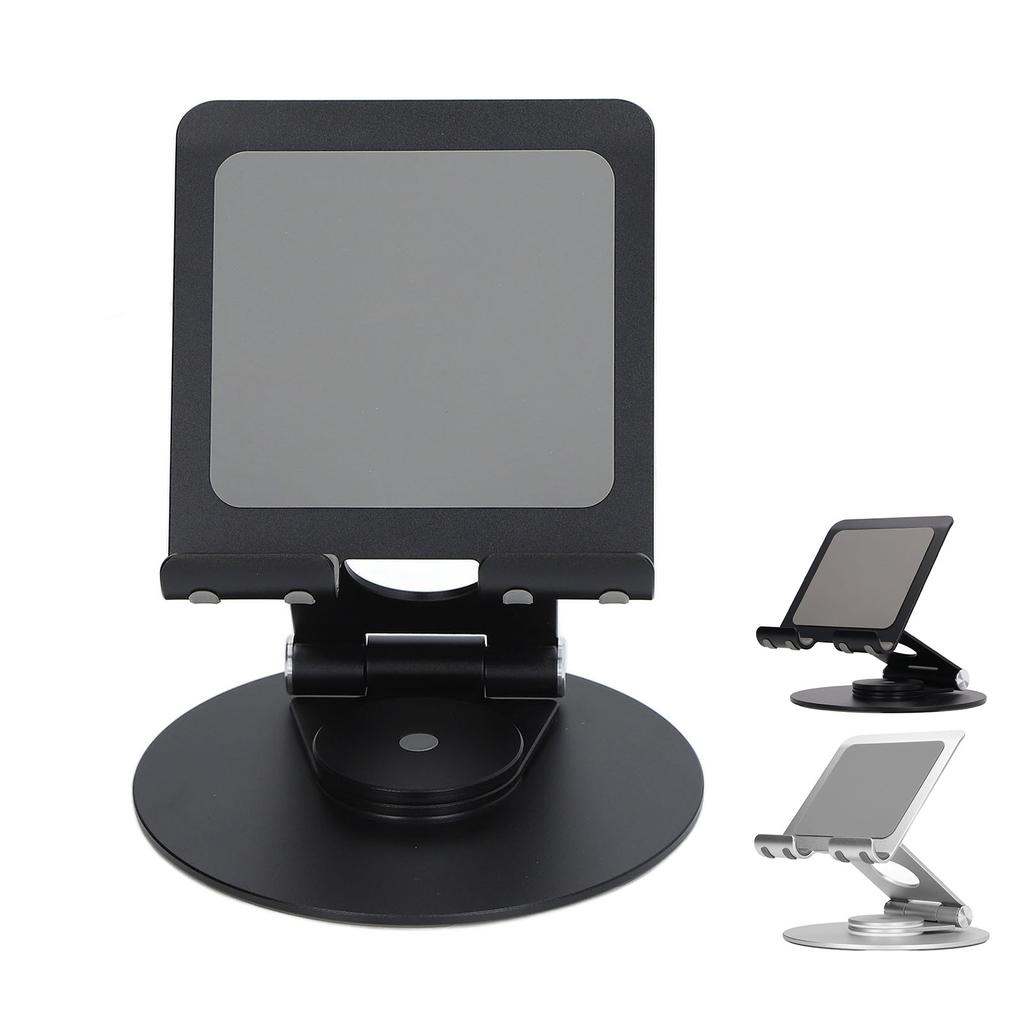 Suport pentru telefon pliabil, rotație de 360 de grade, înălțime reglabilă, suport de birou din aluminiu cu bază stabilă pentru