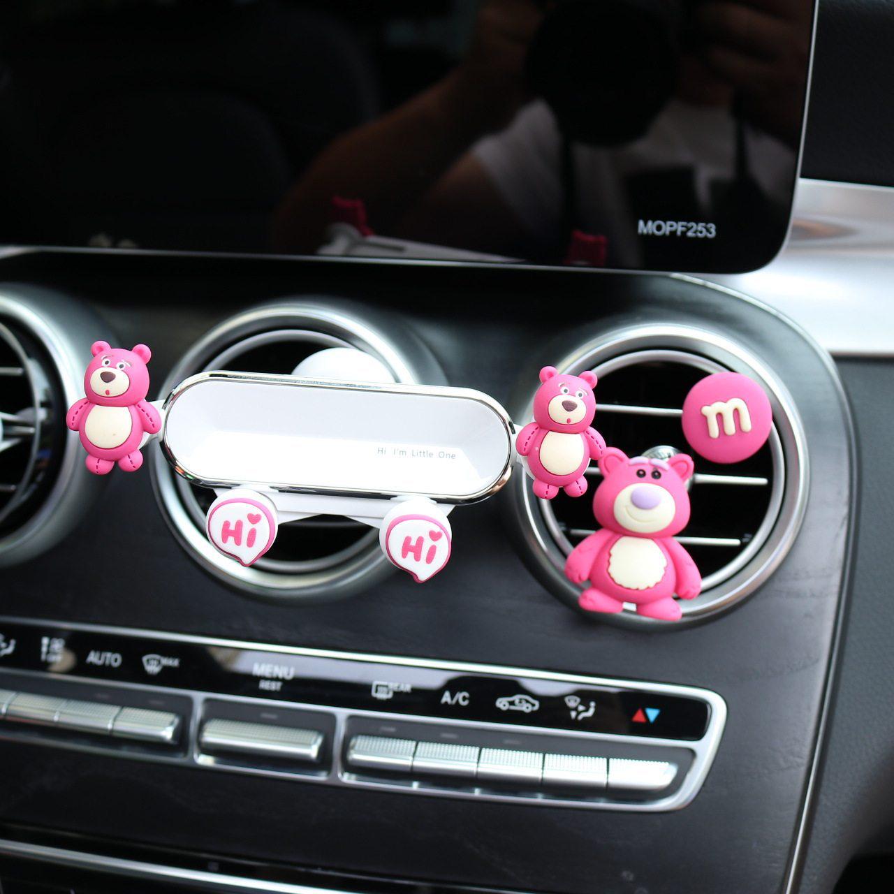 Strawberry Bear Gravity Air Vent Phone Holder for Car Navigation