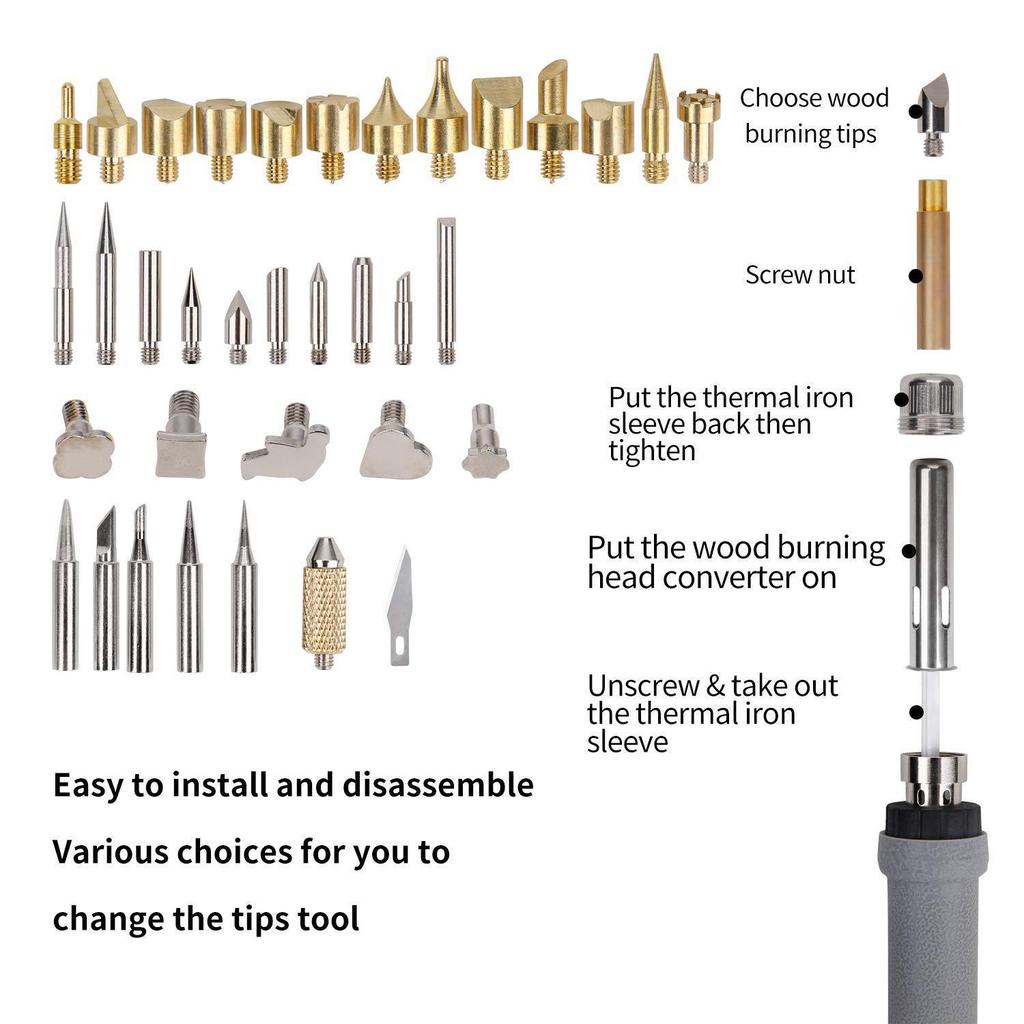 Digital Adjustable Temperature Pyrography Kit: Carving & Soldering Pen with Constant Temp Display