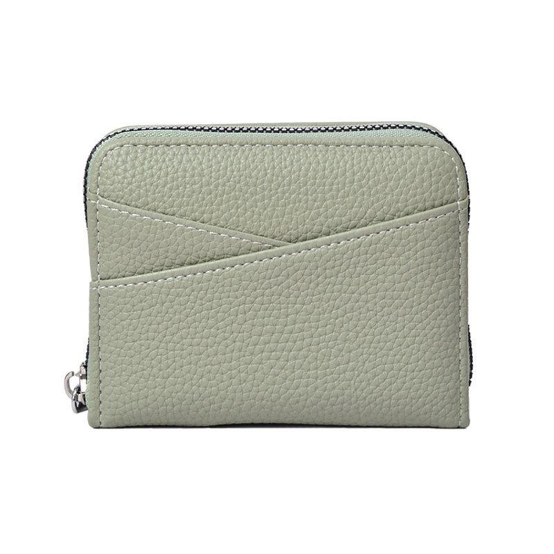 New Women's Zipper Purse Short Lychee Pattern Fashion Multi-Card Slot ID Card Holder Coin Zipper Purse for Women Portable Purse
