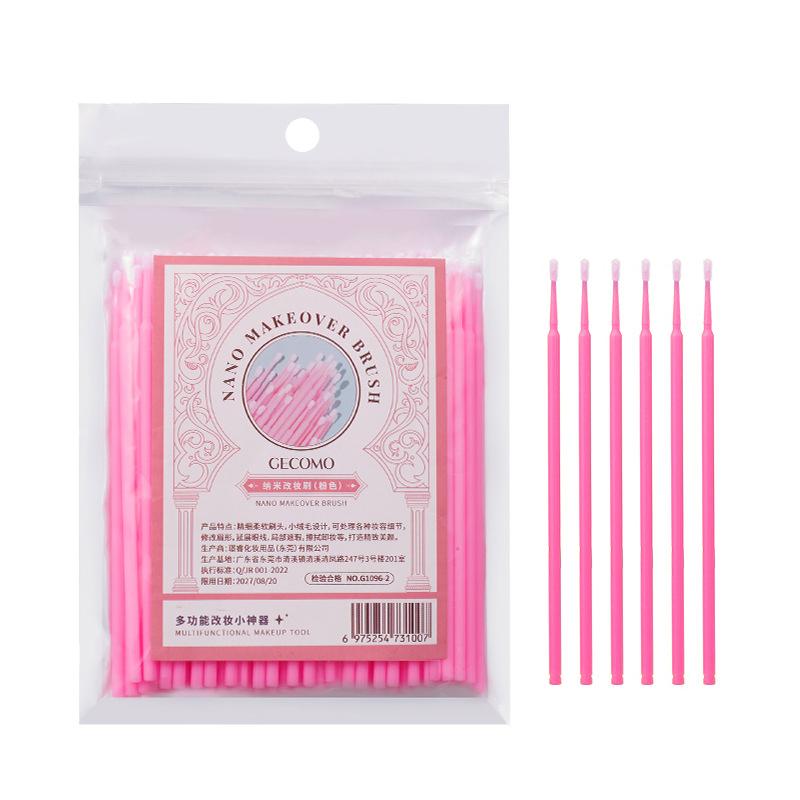 

100 шт одноразовых кисточек для губ, тонкая настройка, многофункциональная нано-модифицированная кисточка, палочки для помады, нанометровые кисти для макияжа ресниц розовый