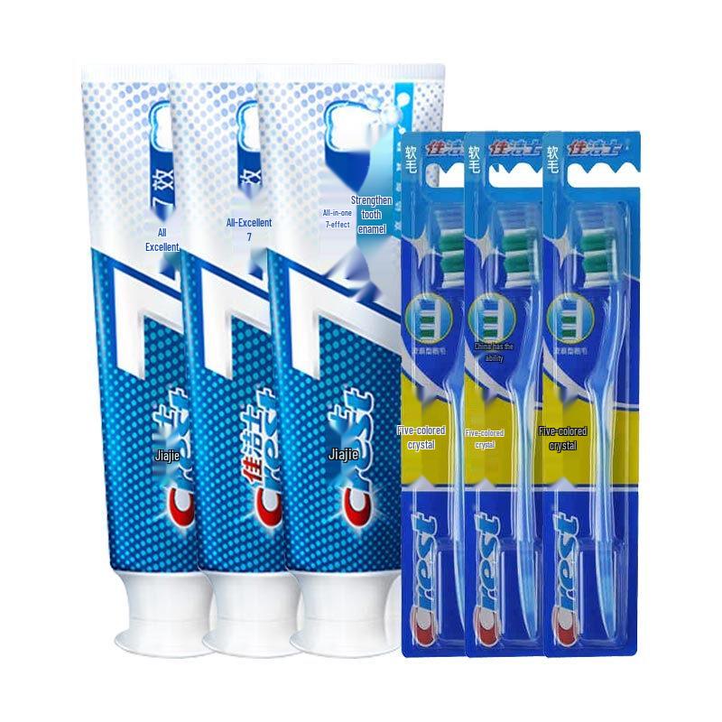 Crest Enamel Care Toothpaste (3x170g) with 3 Toothbrushes